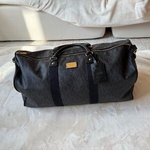 Michael Kors Black Logo Duffel Bag – Gold Hardware